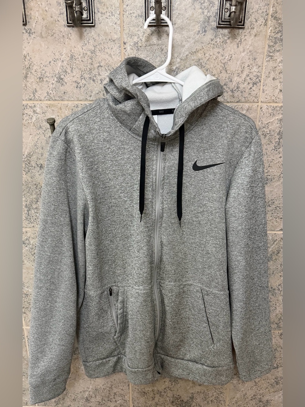 Nike Gray Heather Full-Zip Performance Hoodie Jacket